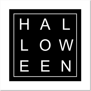 minimalist and simple design halloween white word Posters and Art